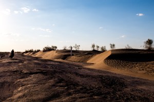 The dual carriageway gave way yet again to another horrendous piece of tarmac. To make it worse the dunes were encroaching on the only slightly smooth parts of the road.